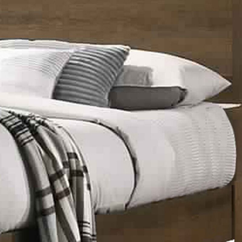 Transitional Style Wooden Eastern King Bed with Raised Molding Trim, Brown image number 4