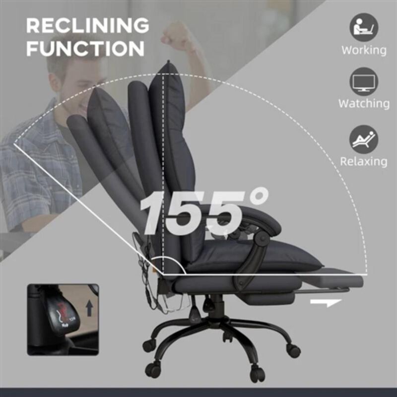 Double Padded Executive Massage Heated Office Chair image number 5