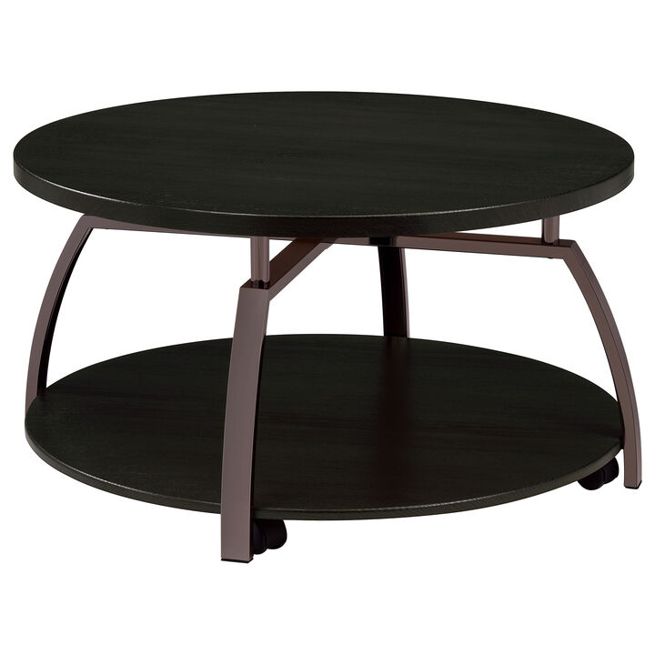 Coaster Dacre Round Engineered Wood Top Coffee Table Dark Grey