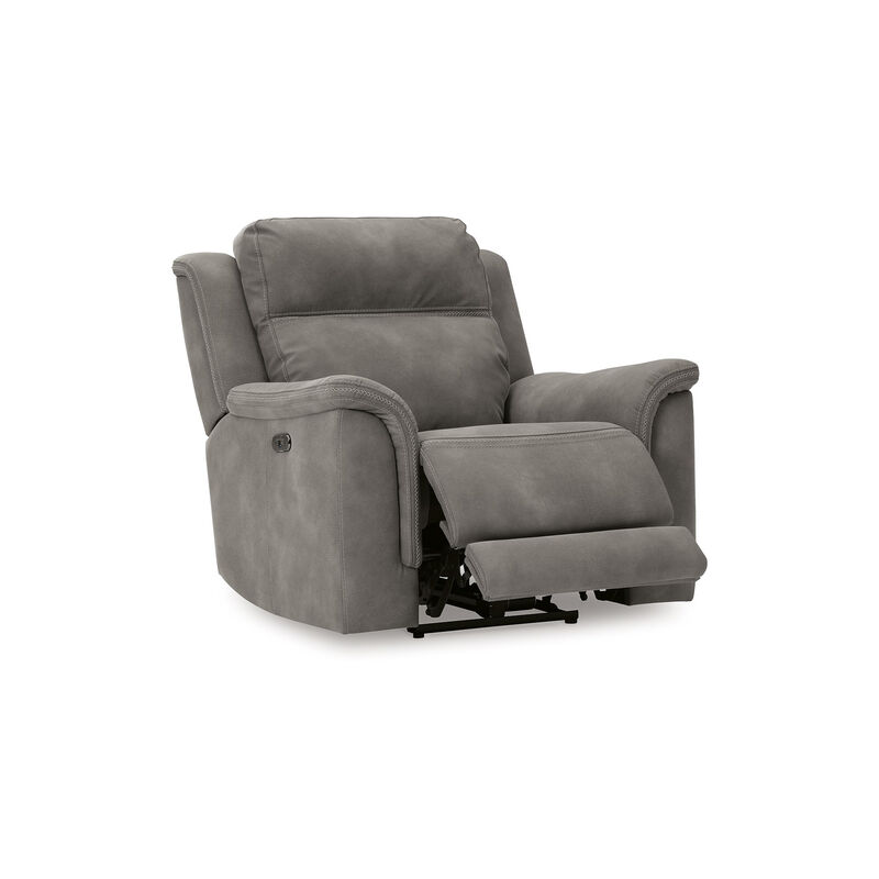 Corbin Power Recliner Chair, Zero Draw USB, Slate Gray Faux Leather