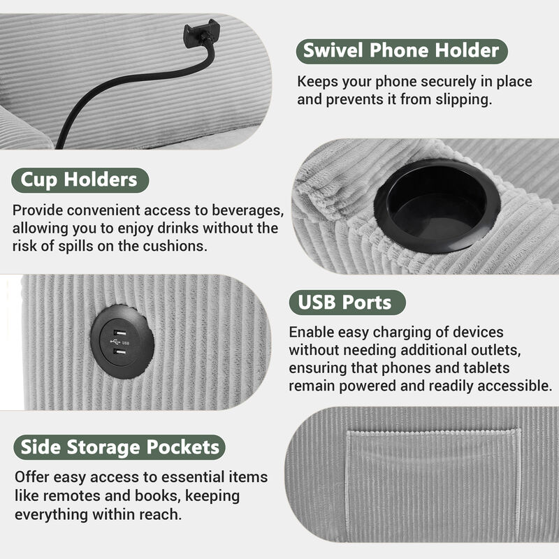 Merax  Corduroy Sleeper Sofa Loveseat Sofa with Mattress