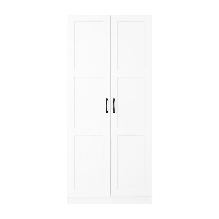 30 in. W x 71 in. H x 16 in. D 5-Shelf Wood Freestanding Cabinet