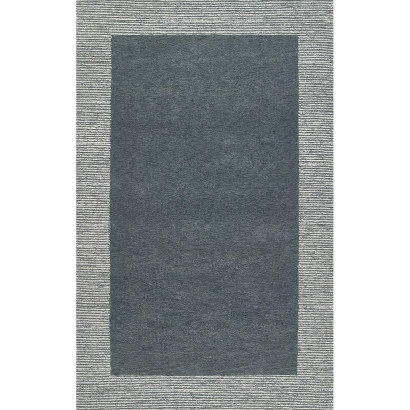 Momeni Rugs EVERTEVT-6BLU5080 Everett Area Rug, 5'0 X 8'0 Grey Carpet for Living Room, Bedroom, Entryway, Dining Room, and Home Office