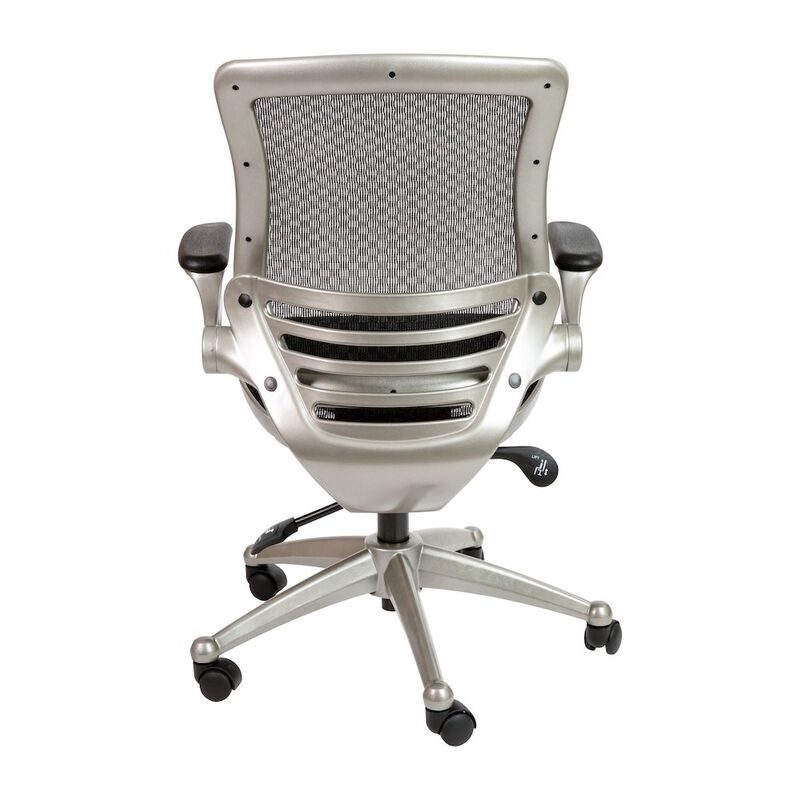 Flash Furniture Mid-Back Black Mesh Executive Swivel Office Chair with Melrose Gold Frame image number 4