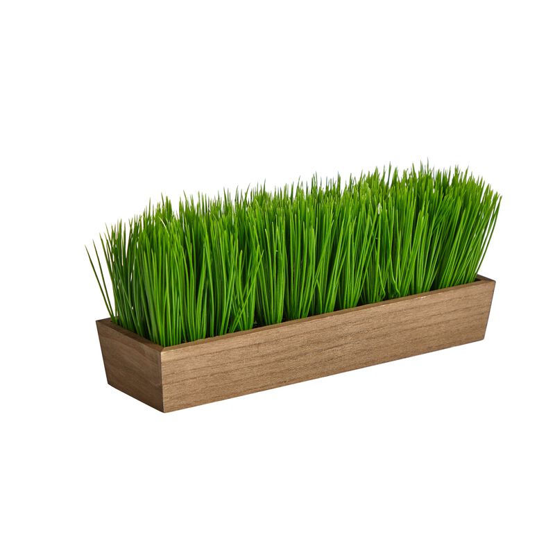 Hivvago 12" Grass Artificial Plant in Decorative Planter