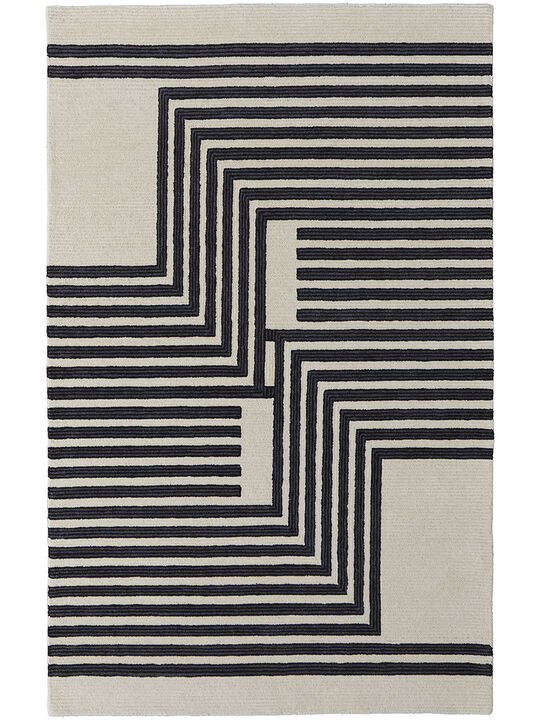 Maguire 8900F Gray/Ivory/Black 3'6" x 5'6" Rug