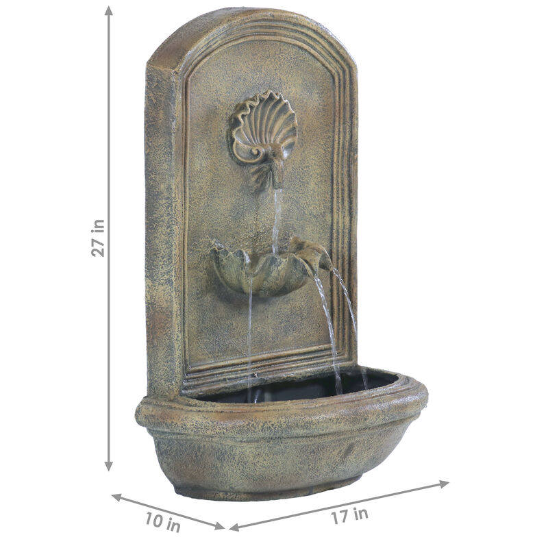 Sunnydaze Seaside Polystone Outdoor Wall Fountain image number 3