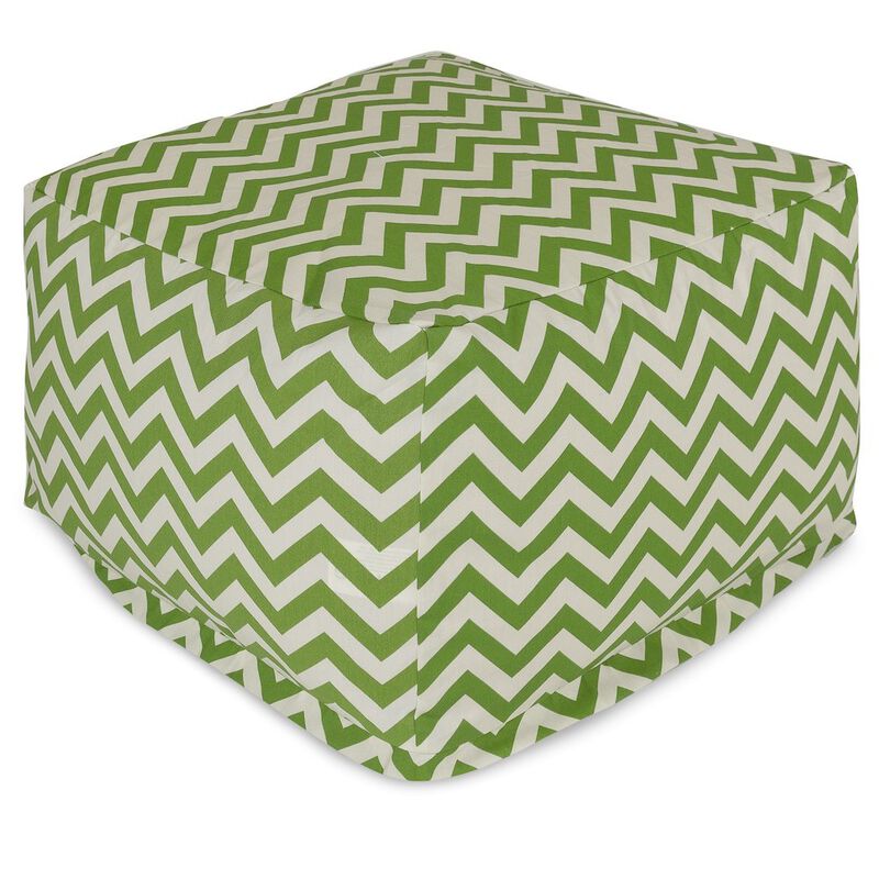 Majestic Home Goods Ottoman Pouf Chevron Sage