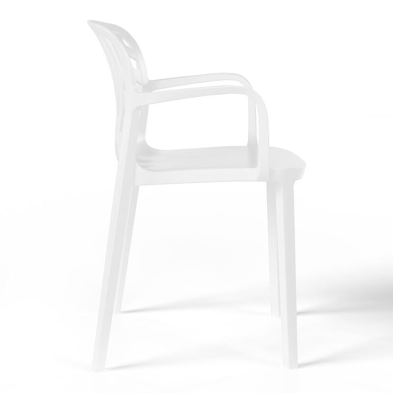 WestinTrends Outdoor Modern Stackable Patio Dining Armchairs (Set of 2)