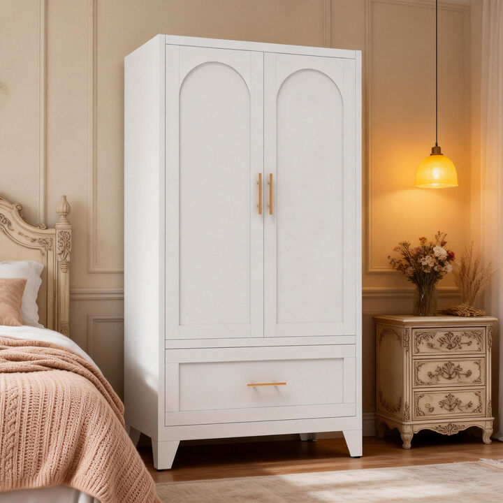 Gedstu 60" Tall Metal Wardrobe Cabinet