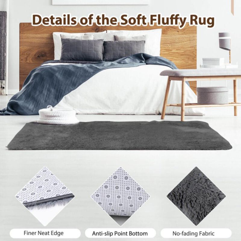 Hivvago Modern Fluffy Soft Shag Rug with Non-slip Grip Dots