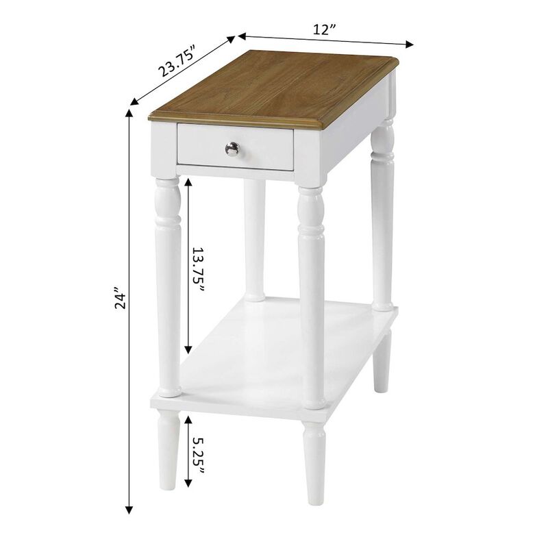 Convience Concept, Inc. French Country No Tools Chairside End Table with Shelf