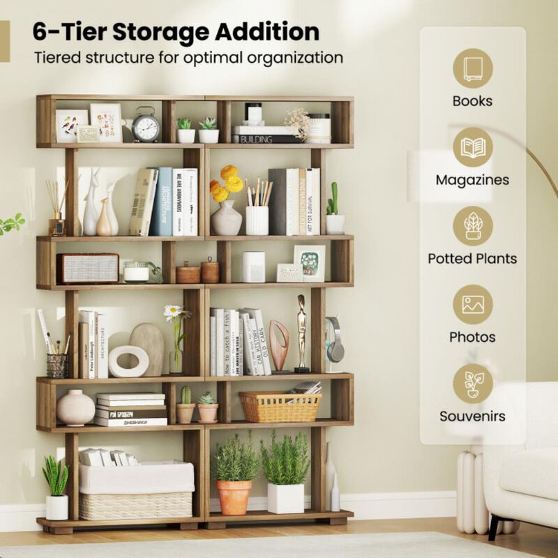 Hivvago 6-Tier Bookcase with Anti-Tipping Kit