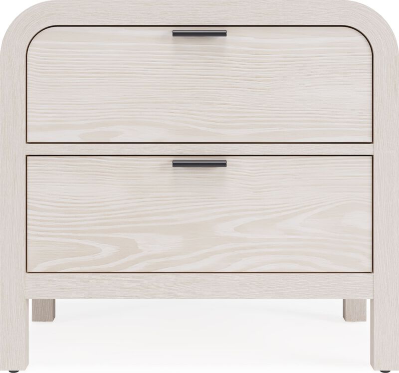 Drake Two Drawer USB-Charging Nightstand in Sugar