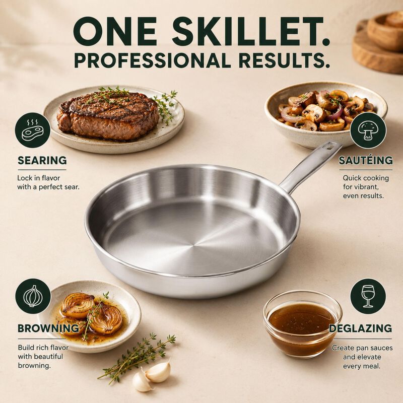 Alva Maestro 5-Piece 5-Ply Stainless Steel Cookware Set image number 4