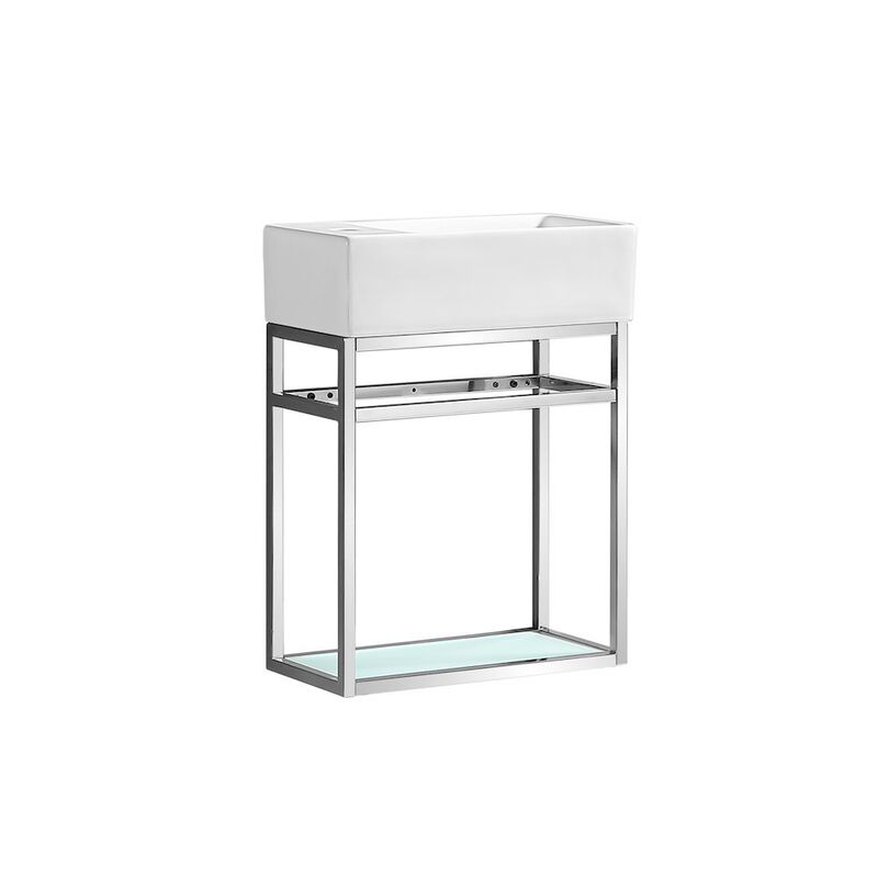 Pierre 19.5 Single, Metal Frame, Open Shelf, Bathroom Vanity image number 6