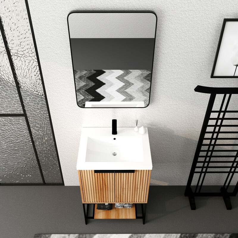 24 Inch Freestanding Bathroom Vanity With Resin Basin,24x18,(W99951313)