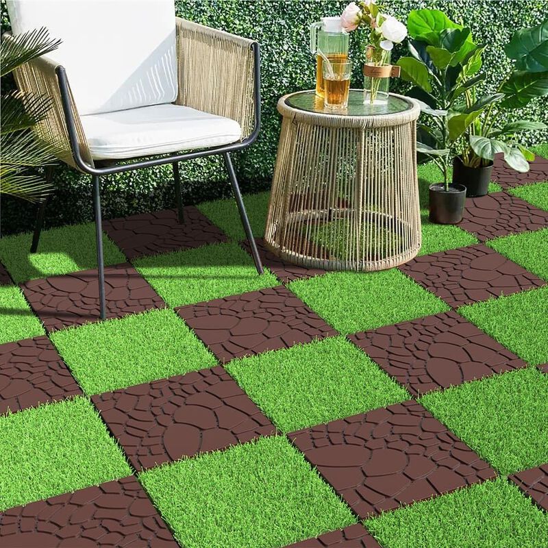 Interlocking Deck Tiles Outdoor Waterproof 44 Pack, Plastic Snap Together Patio Flooring Tiles for Balcony, Porch, Backyard, Easy Install image number 8