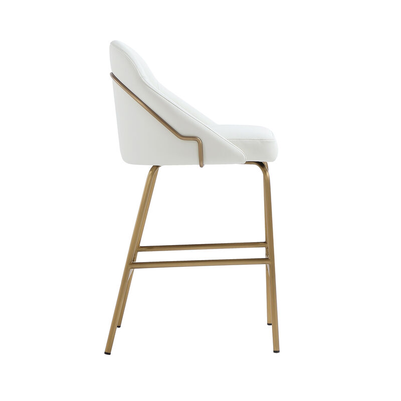Gracie Counter Stool in White and Gold
