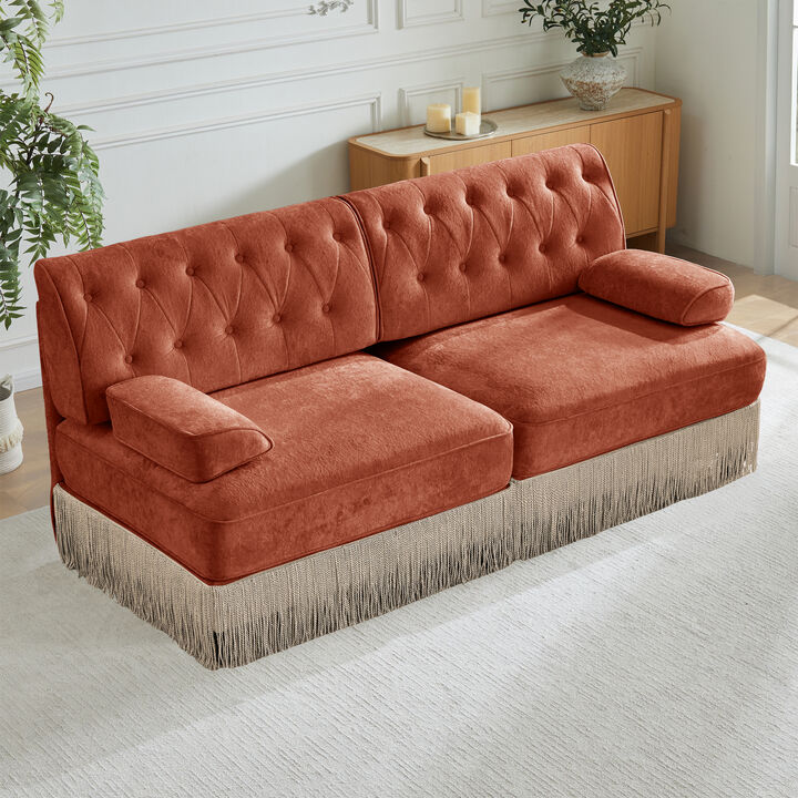 TATEUS Velvet Fabric Sofa