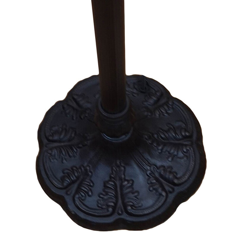 Hivvago 62" Brown Torchiere Floor Lamp With White Tiffany Style Glass Dome Shade