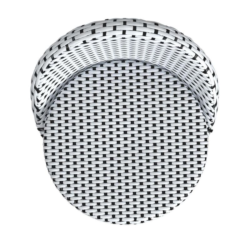 Butler Specialty Tobias 24 in. Seat Height Outdoor Rattan and Metal Low Back Counter Stool