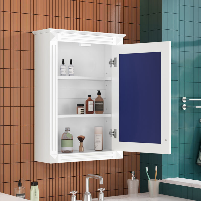 ELEMENT ACE 20 Inch Wall Mounted Bathroom Storage Cabinet with Mirror and Adjustable Shelves - Modern Space Saving Medicine Cabinet image number 5