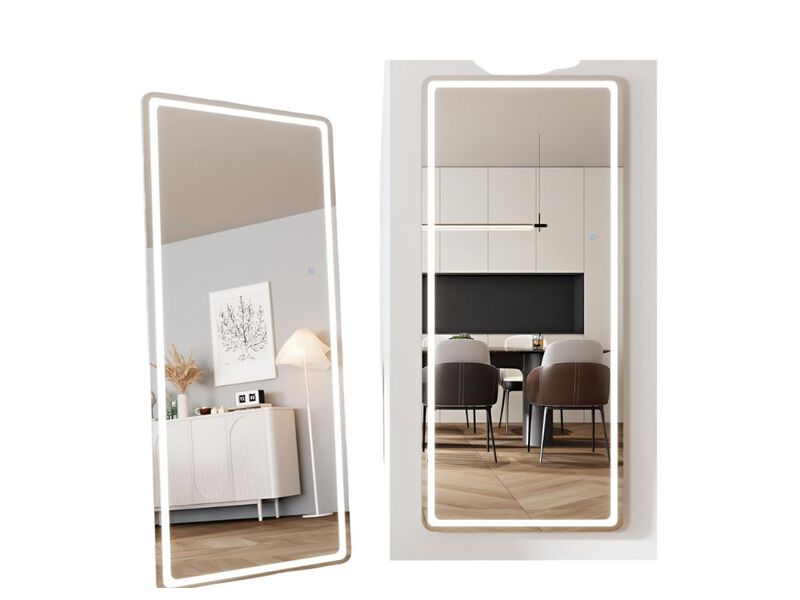 71" x 28" LED Full Length Mirror &ndash; Oversized Lighted Floor Decor