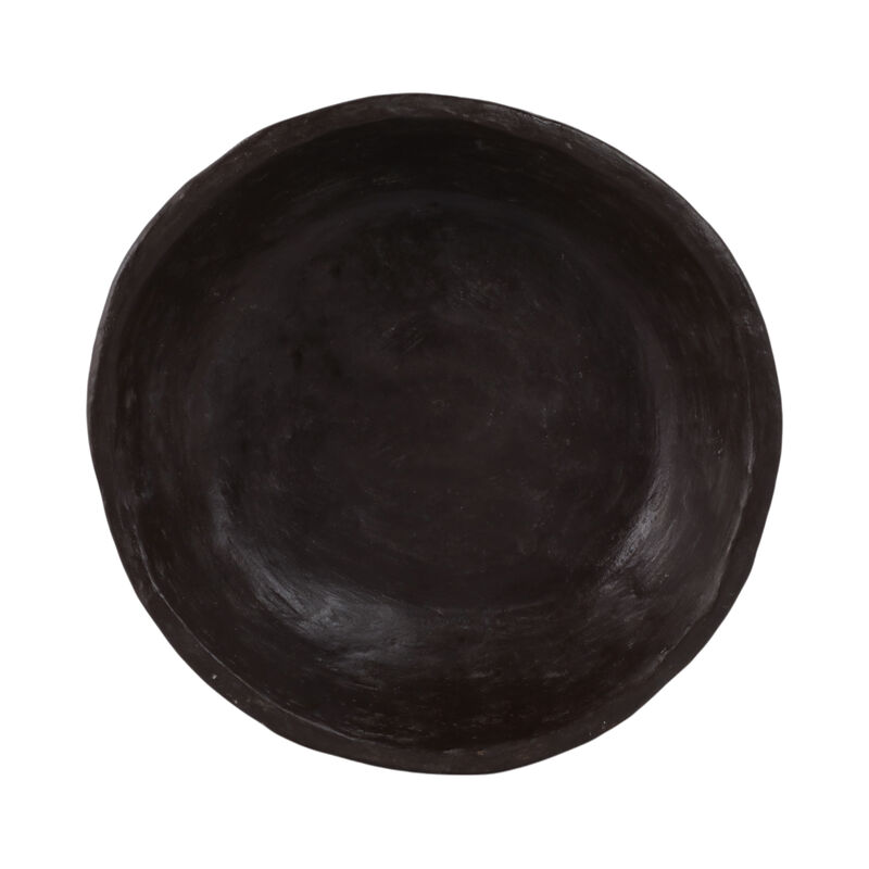 12x12" Paper Mache Knobby Footed Bowl, Brown image number 4