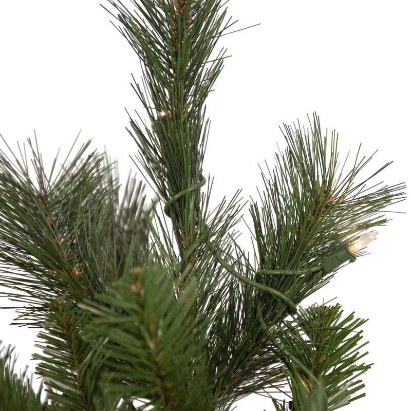 6.5' Pre-Lit Medium Beaver Pine Artificial Christmas Wall Tree  Clear Lights