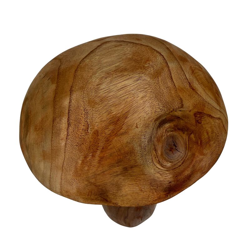 Wood Mushroom Statue 125 In Natural Solid Wood Freestanding Sculpture image number 3