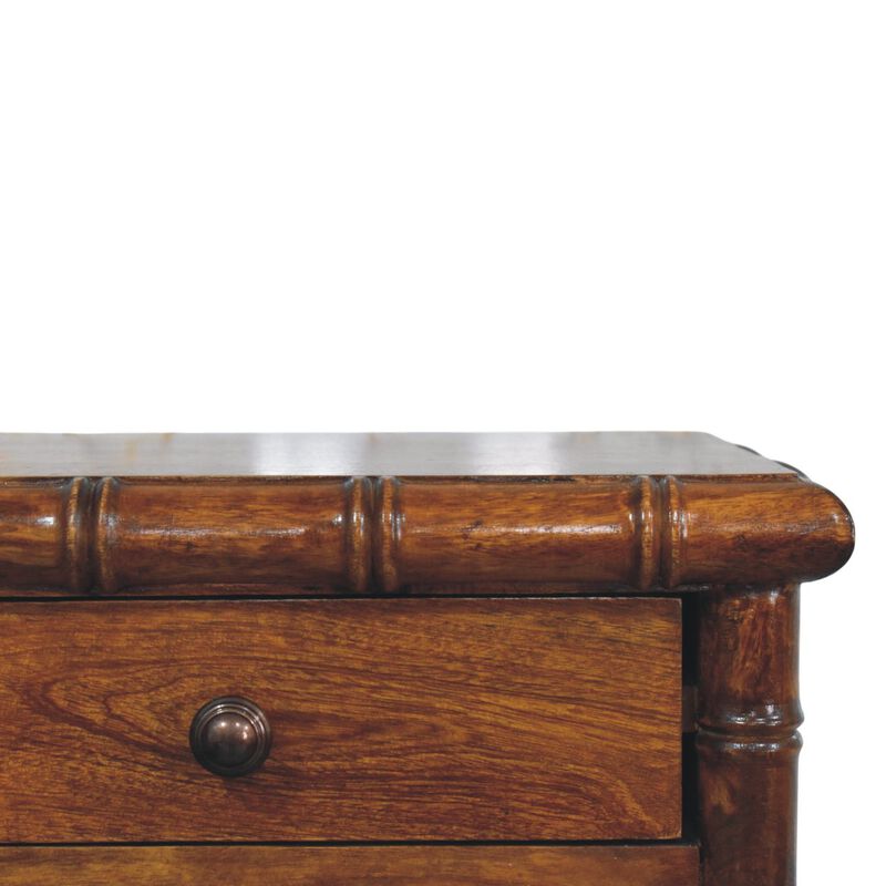 Artisan Furniture Solid Wood Bamboo Two Drawer Wall-Mounted Bedside , Brown image number 4