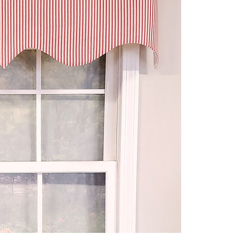 RLF Home Luxurious Modern Design Classic MG-Ticking Stripe Regal Style Window Valance 50" x 17" Red