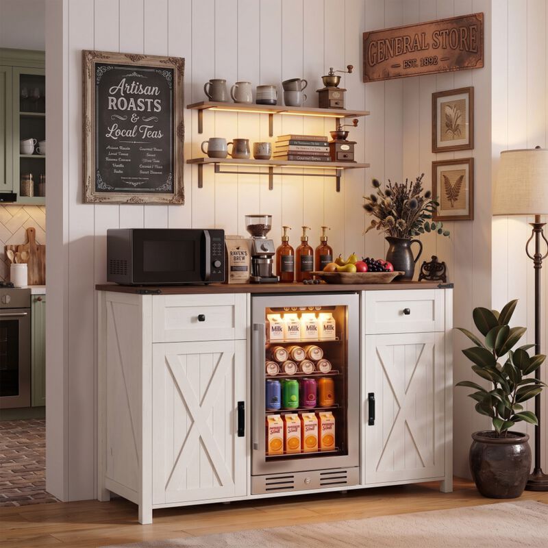 Jiljun Farmhouse Wine Bar Sideboard Cabinet image number 2