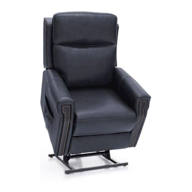 Blue Leather Recliner Chair with Lift, Heat, Power Headrest, and USB image number 6