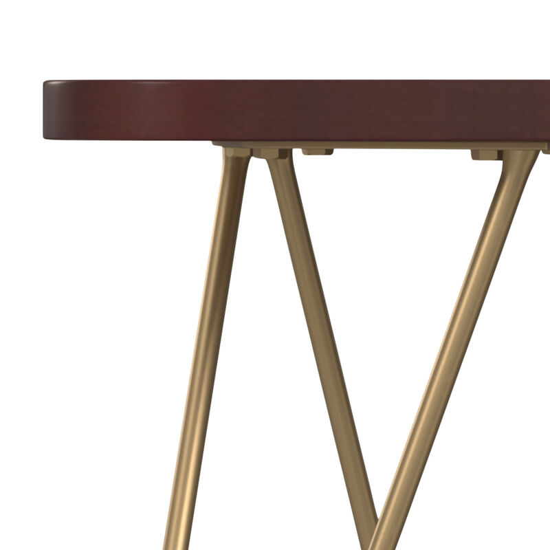 Patrice Modern 18 inch Wide Metal and Wood Accent Side Table in Dark Brown