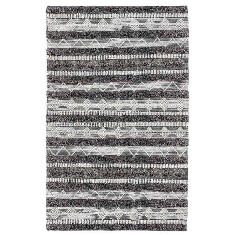 Ako 2 x 3 Indoor Outdoor Small Area Rug, Ivory Abstract Design, Gray Tones