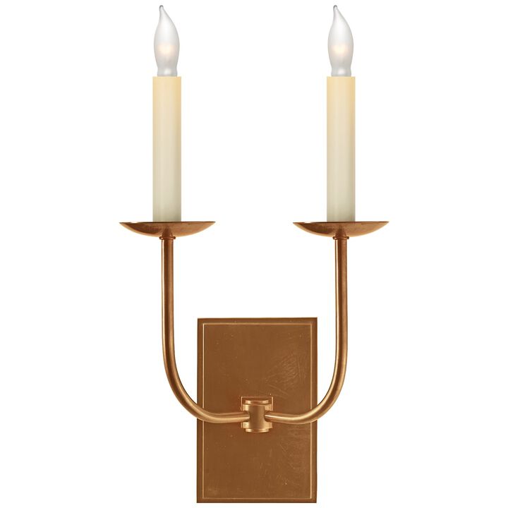 TT Double Sconce in Antique Brass