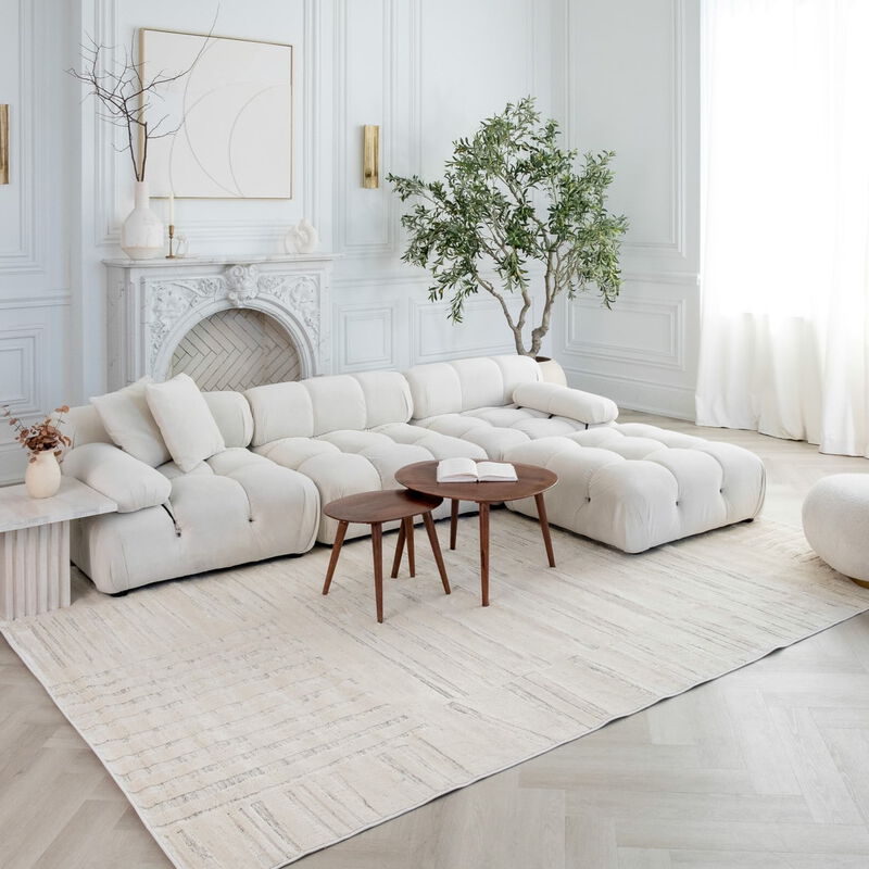 Rug Branch Inari Contemporary Abstract Beige Cream Indoor Area Rug