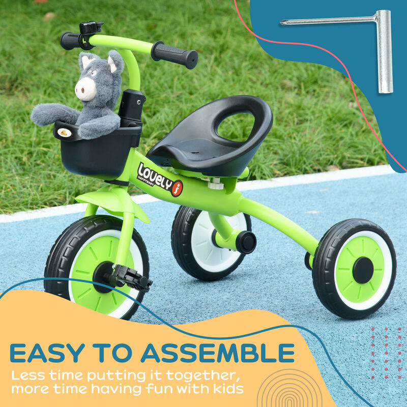 BreeBe Kids Adjustable Tricycle with Bell & Basket image number 6