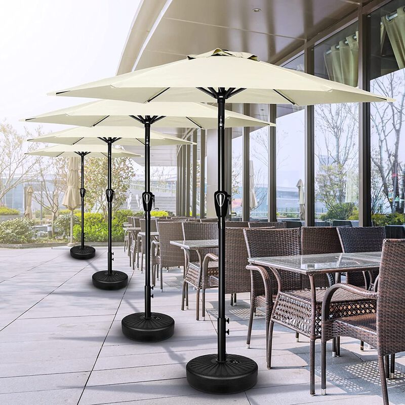 Simple Deluxe 7.5' Patio Outdoor Table Market Yard Umbrella with Push Button Tilt/Crank, 6 Sturdy Ribs for Garden, Deck, Backyard, Pool, 7.5ft