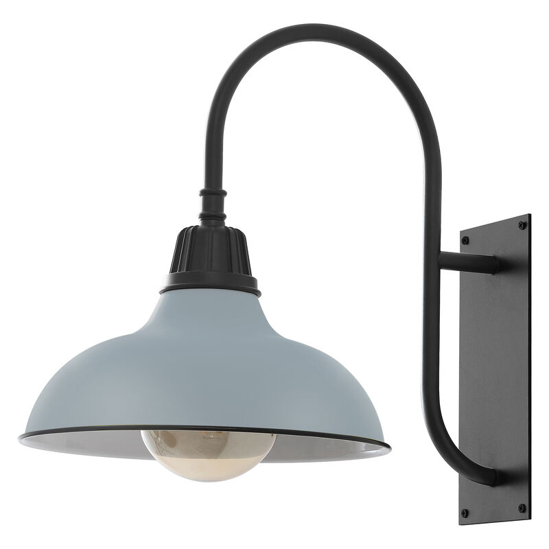 Stanley Farmhouse Industrial Indoor/Outdoor Iron LED Gooseneck Arm Outdoor Sconce