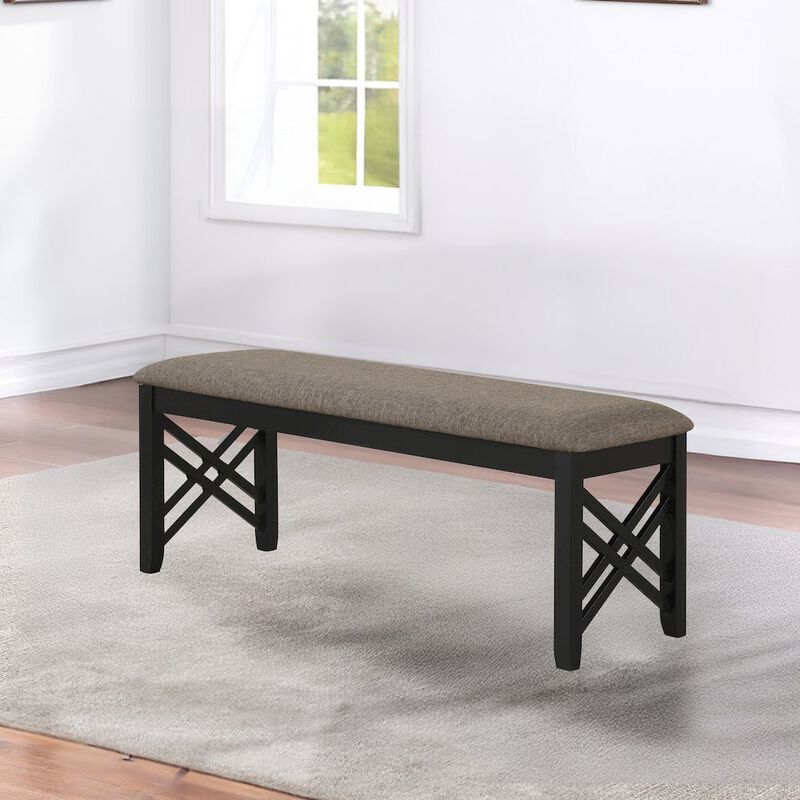 New Classic Furniture Potomac Dining Bench-Brown/Black image number 1