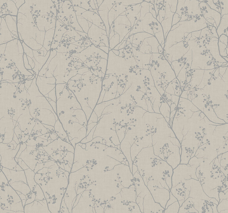 Luminous Branches Grey & Silver Wallpaper (Set of 2)