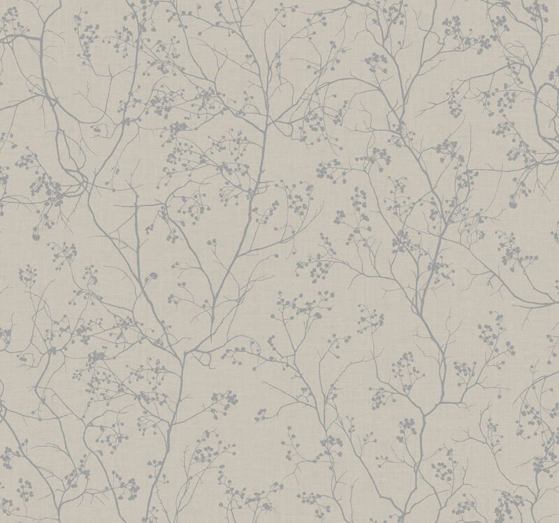 Luminous Branches Grey & Silver Wallpaper (Set of 2) image number 0