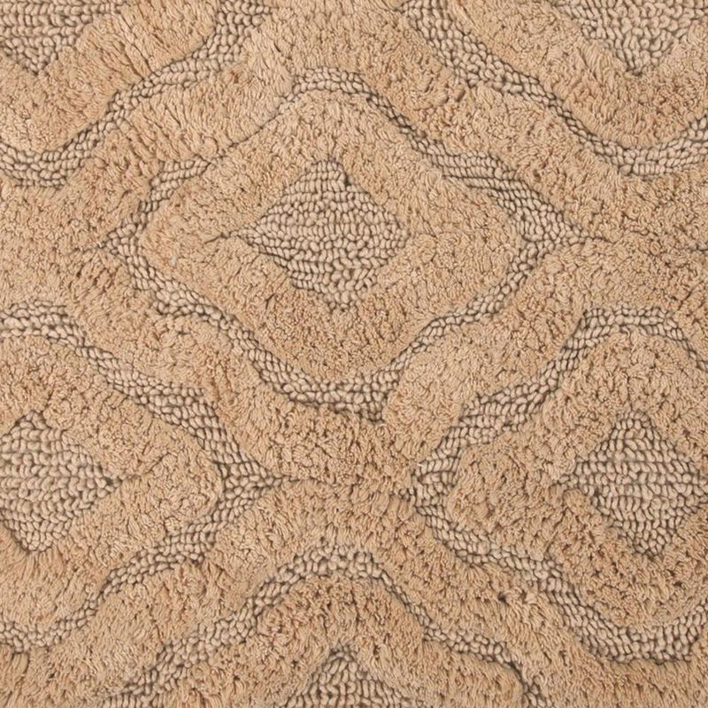 Knightsbridge Link Bath Rug Cotton Non Skid Back - 17x24", Natural