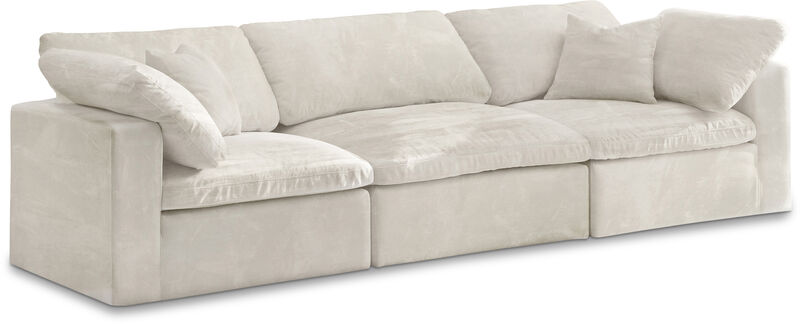 Meridian Furniture Cozy Cream Velvet Comfort Modular Sofa