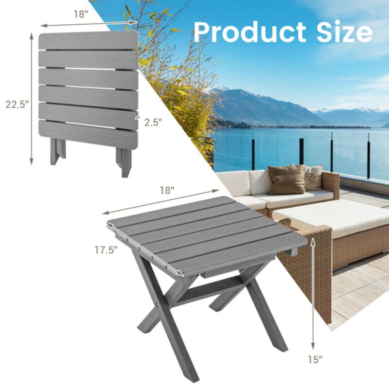 Hivvago Outdoor Folding Side Table Foldable Weather-Resistant HDPE Adirondack Table