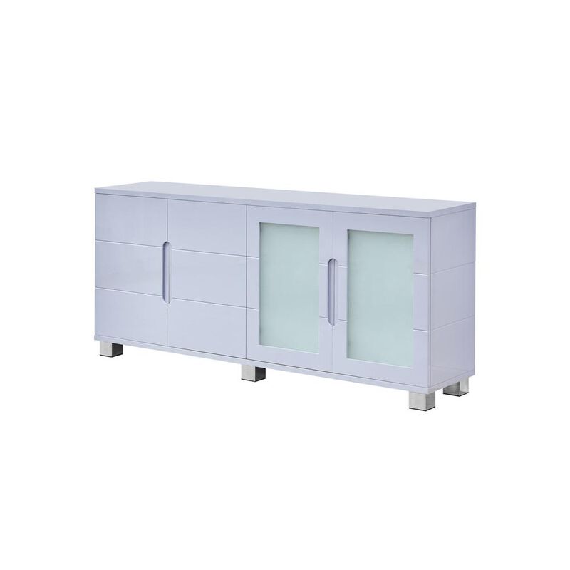 Best Quality Furniture High Gloss light Gray server with 4 doors