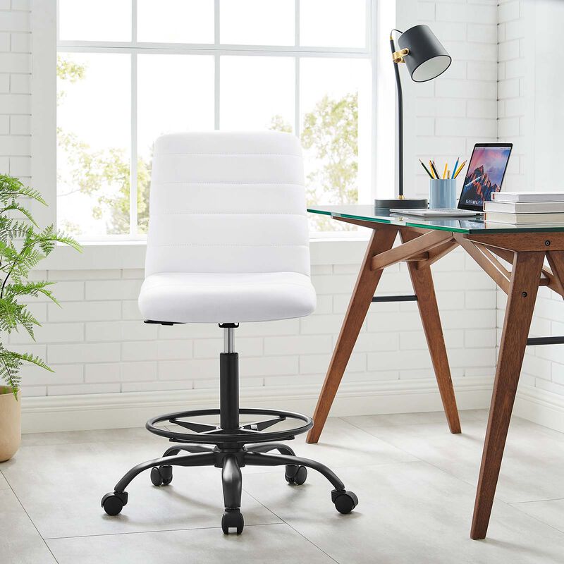 Modway Furniture - Ripple Armless Vegan Leather Drafting Chair image number 7